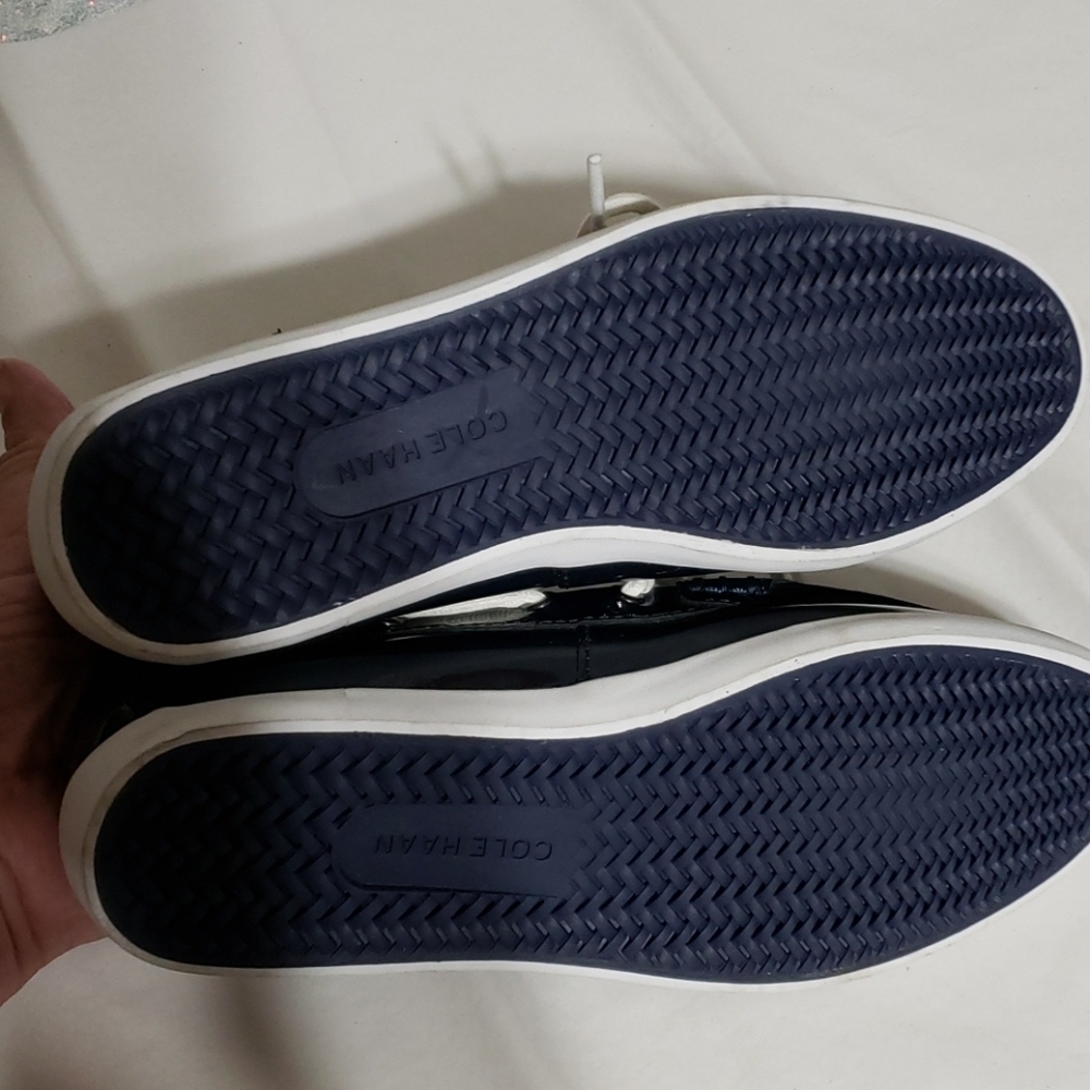 Cole haan navy blue patent leather boat shoes - Picture 5 of 8